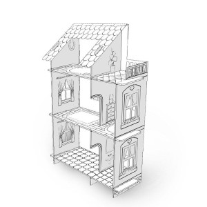 Domek dla lalek z kartonu 3D XL Tekturaki