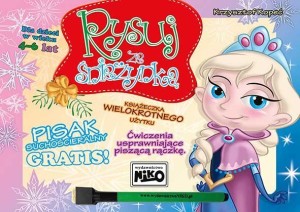 Rysuj ze Śnieżynką - książeczka wielokrotnego użytku z pisakiem suchościeralnym